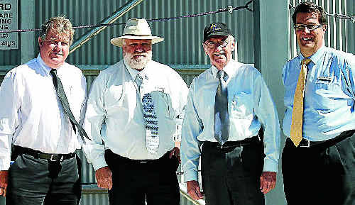 Director of planning and environment Ken Harris, Cr Vic Pennisi, Mayor Ron Bellingham and Cr Meiklejohn. Photo: Emma Channon Director of planning and environment Ken Harris, Cr Vic Pennisi, Mayor Ron Bellingham and Cr Meiklejohn. Photo: Emma Channon
